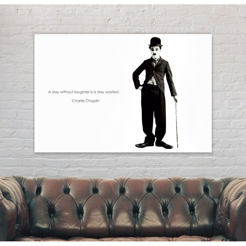 Charlie Chaplin Laughter - No Frame Print on Canvas, 30.5cm H x 41cm W x 4cm D