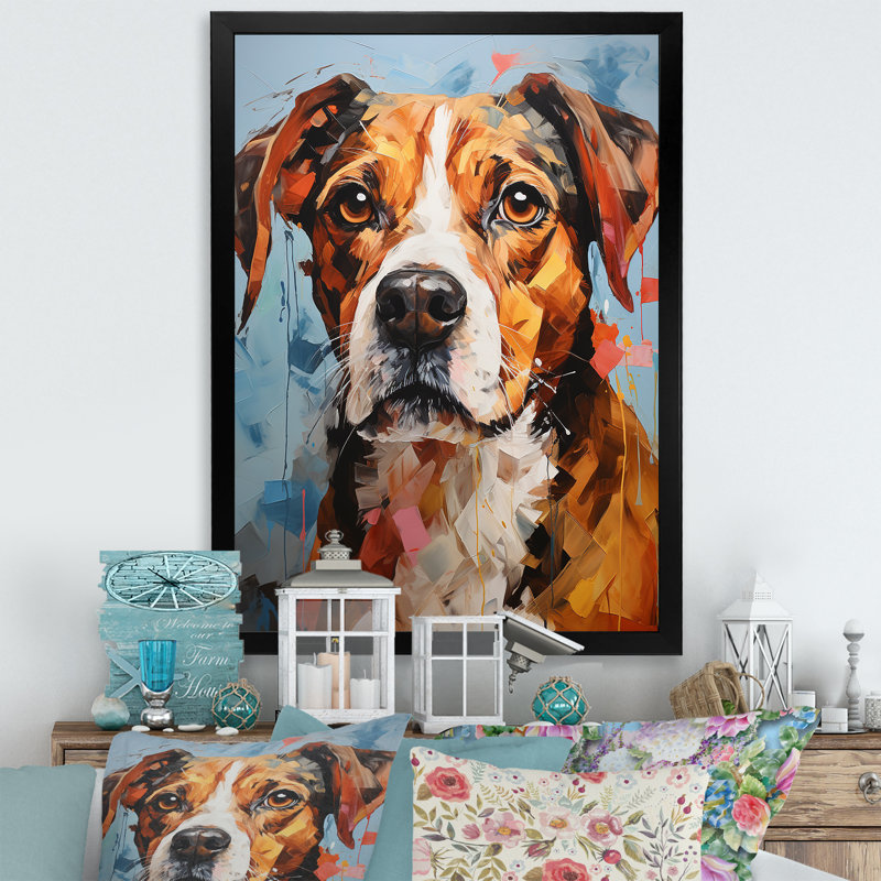 Beagle Bliss sur impression sur toile, H 20 po x l 12 po x P 1 po, Cadre simple noir