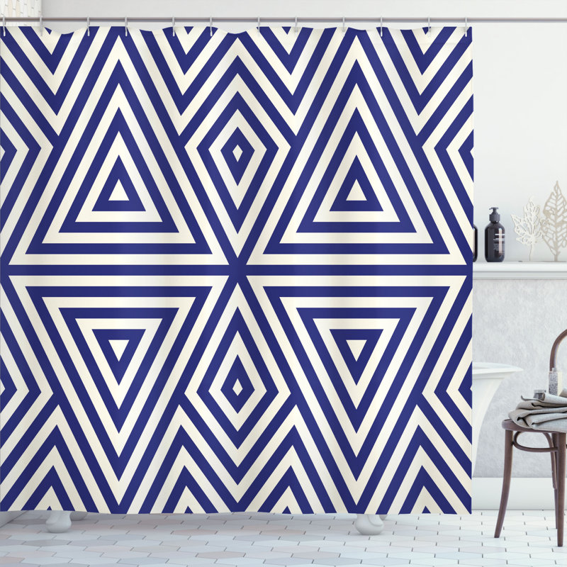 Abstract Shower Curtain with Hooks Included, 70" H x 69" W