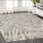 Beige and Brown Abstract Distressed Area Rug