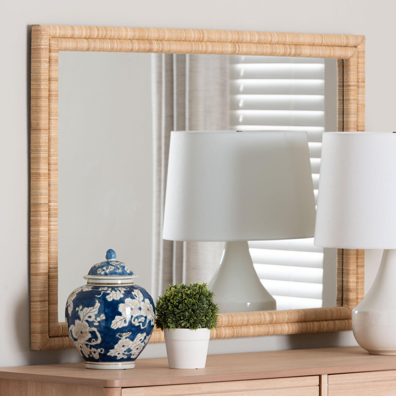 Miroir mural Bali & Pari Canan Grasscloth - Miroir décoratif