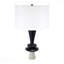 Lampe de table - cadre en aluminium, deux accents de disques variés, abat-jour blanc, assemblage de l'abat-jour requis-333777493