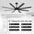 72" Smart Dimmable LED Ceiling Fan with Remote and APP Control, Double-Sided Wood Blades,3 Colors LED Light, 6 Speeds Reversible DC Motor, Timer, 6''/12'' Downrods-212591675