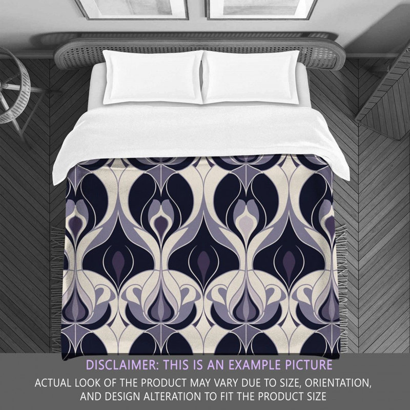 Funky Bedding, King Comforter, Navy/Purple Geometric