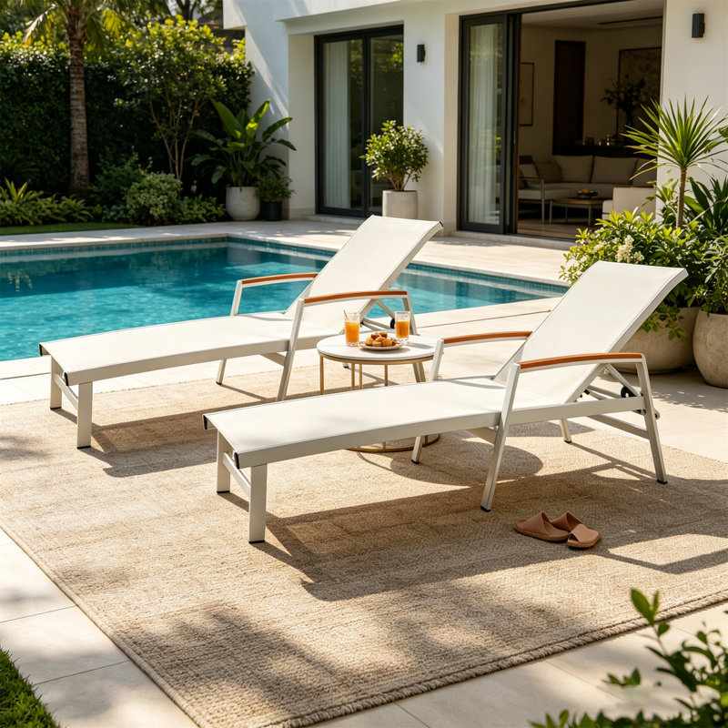 OAXTON CHAISE LOUNGE (Set Of 2), White
