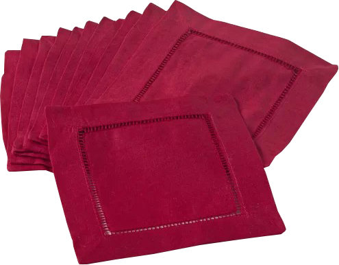 Ensemble de serviettes en lin / coton 6 po Gelder Cocktail, Rouge