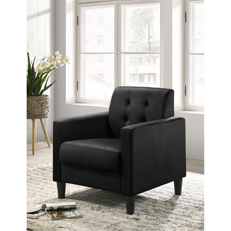 Velvet Armchairs And End Table Living Room Set