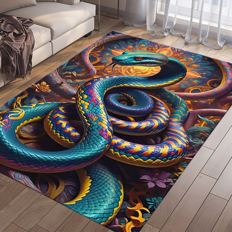 Floral Medallion Design Non Woven Soft Printed Rug for Home and Office Decor, Rectangle 3'3" x 4'11"