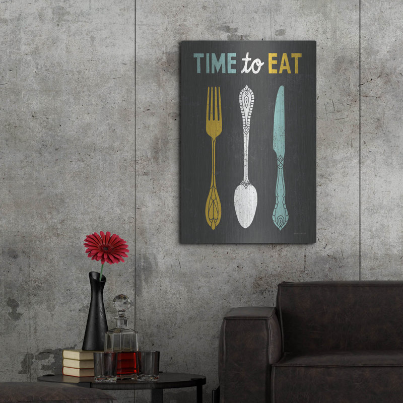 «Retro Diner Time To Eat» par Michael Mullan, art mural en métal, H 36 po x l 24 po