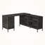 Bureau d'ordinateur à finition grise Montréal avec pieds en métal noir, H 30,79 po x l 59,79 po x P 59,72 po