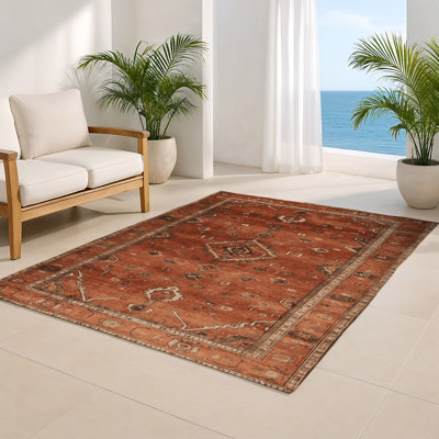 Tapis intérieur et extérieur brun Overdyed