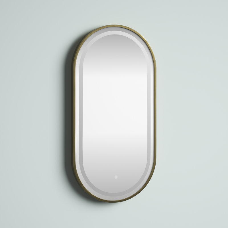Ryckman Metal Oval Wall Mirror, Gold