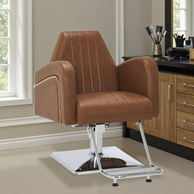 Fauteuil de coiffeur à pompe hydraulique de 440 lb pour coiffeur, fauteuil de coiffeur en similicuir