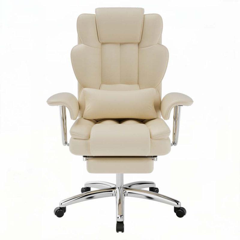 Executive Office Chair with Footrest, Beige