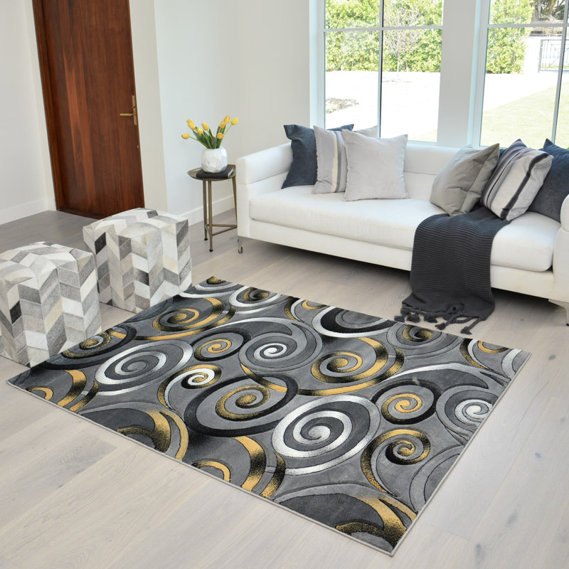 Aireyana Abstract Indoor Rug, Rectangle 5' x 7'