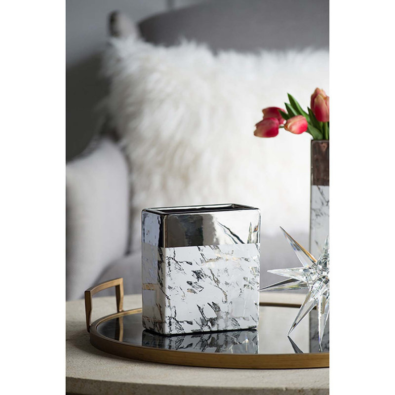 Mattice Ceramic Table Vase, 11.6" H x 5.9" W x 2.8" D