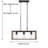 3 - Light Kitchen Island Rectangle Chandelier-1760574346