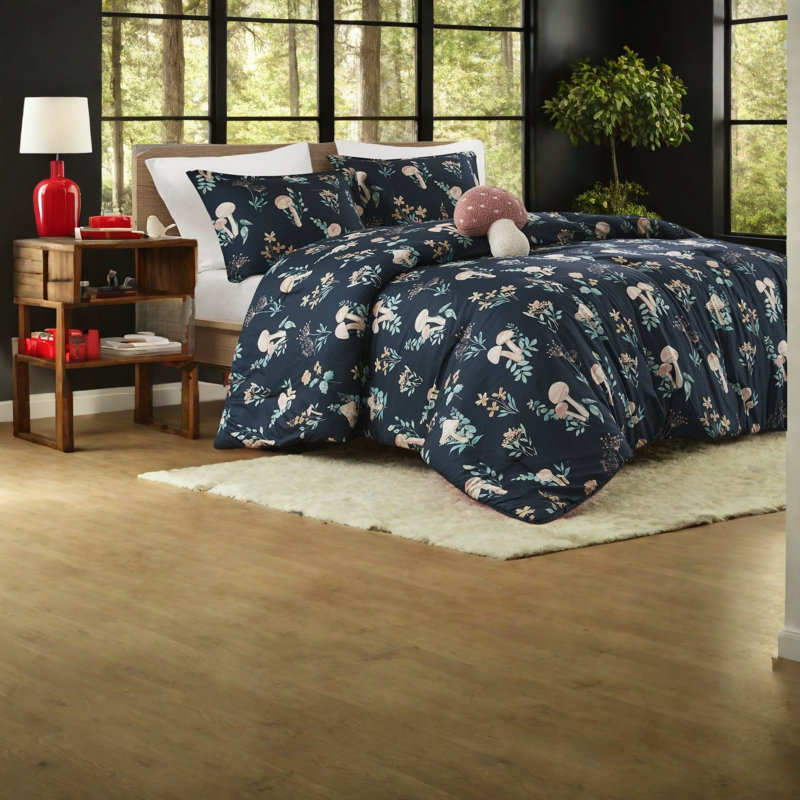 Hypoallergenic Microfiber Bedding Sets, Cozy Mushroom Garden, Home Comfort