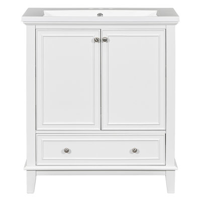 Armoire de salle de bain multifonctionnelle avec portes et tiroir