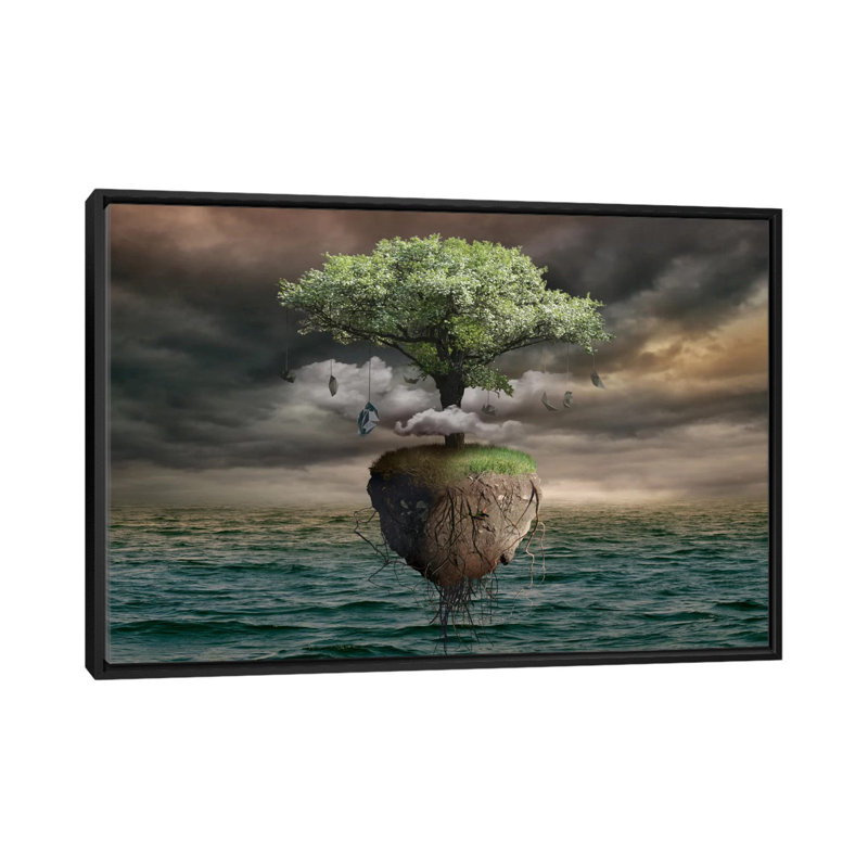 « artful viii », impression sur toile, H 18 po x l 26 po x P 1,5 po, Toile avec cadre noir, Pas de tapis