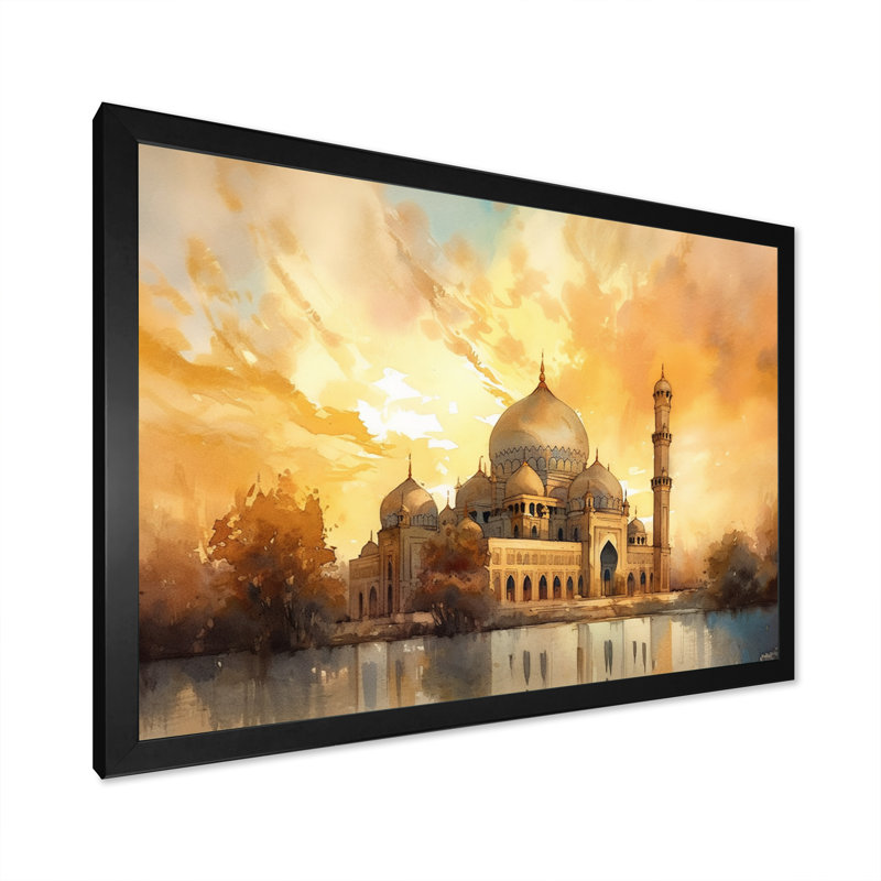Scared Mosque II " Scared Mosque II ", Black Picture Framed, 12" H x 20" W x 1" D
