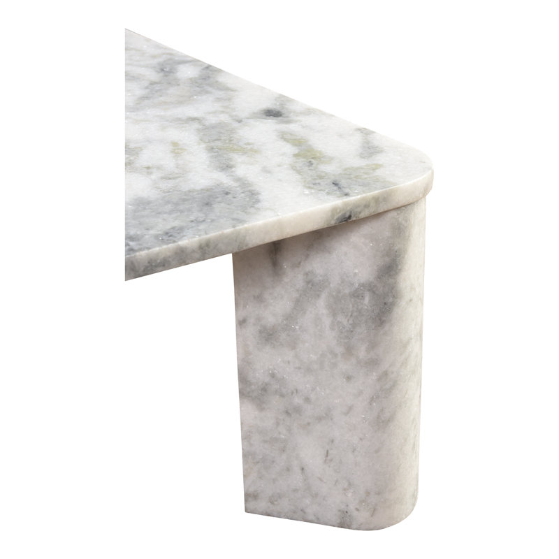 Adile Marble Coffee Table, White/Gray