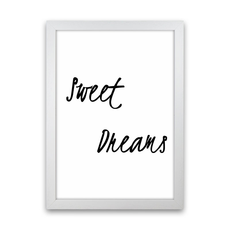 Sweet Dreams 1 Piece Wall Art, 42cm H x 30cm W x 3cm D, White Framed
