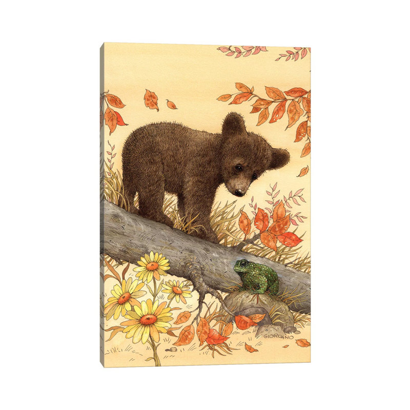 Risky Bear Cub - Wrapped Canvas Print, 30.48 cm H x 45.72 cm W