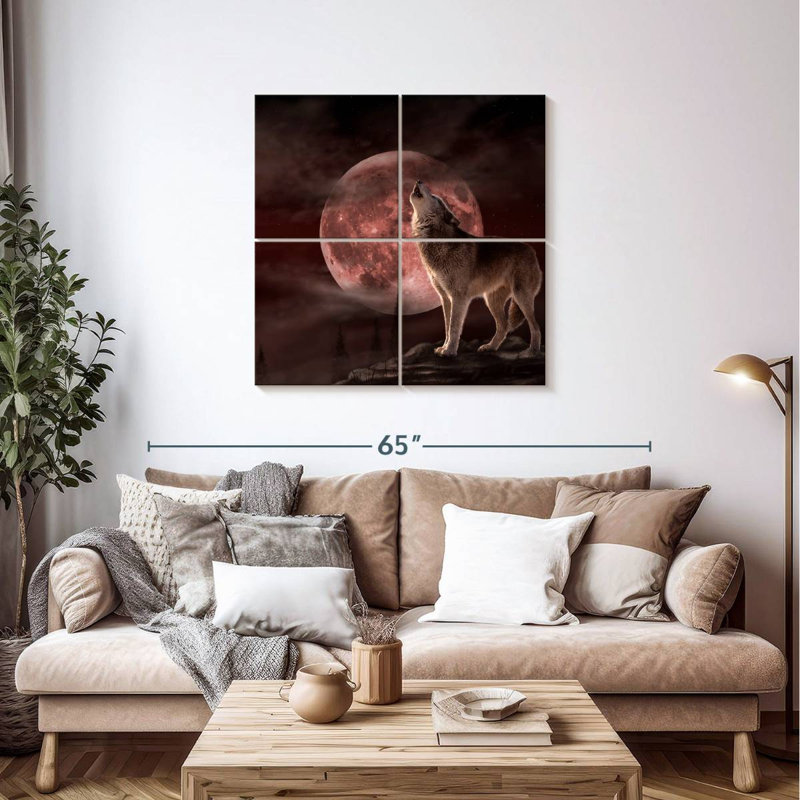 Brampt Wolf Moon Howling, 38" H x 38" W