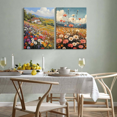 2 Piece Wrapped Canvas Wall Art