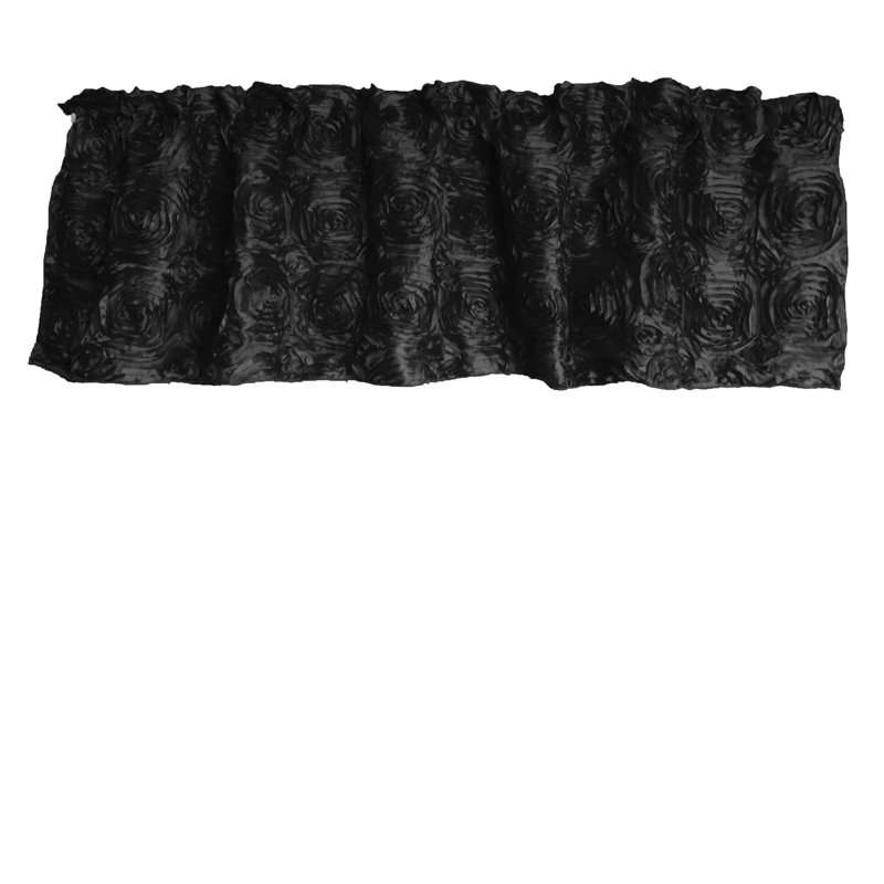 Cantonnière florale sur mesure l 54 po, L 54 po x L 32 po, Noir