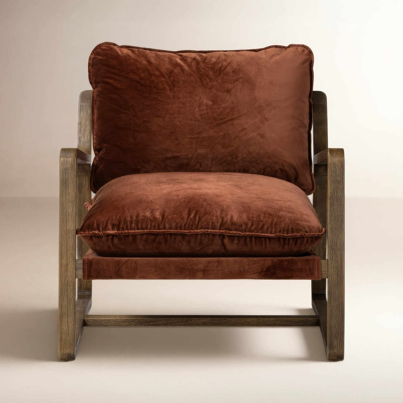 Goldberg Wooden Frame Armchair, Toasted Umber, Surrey Auburn Performance