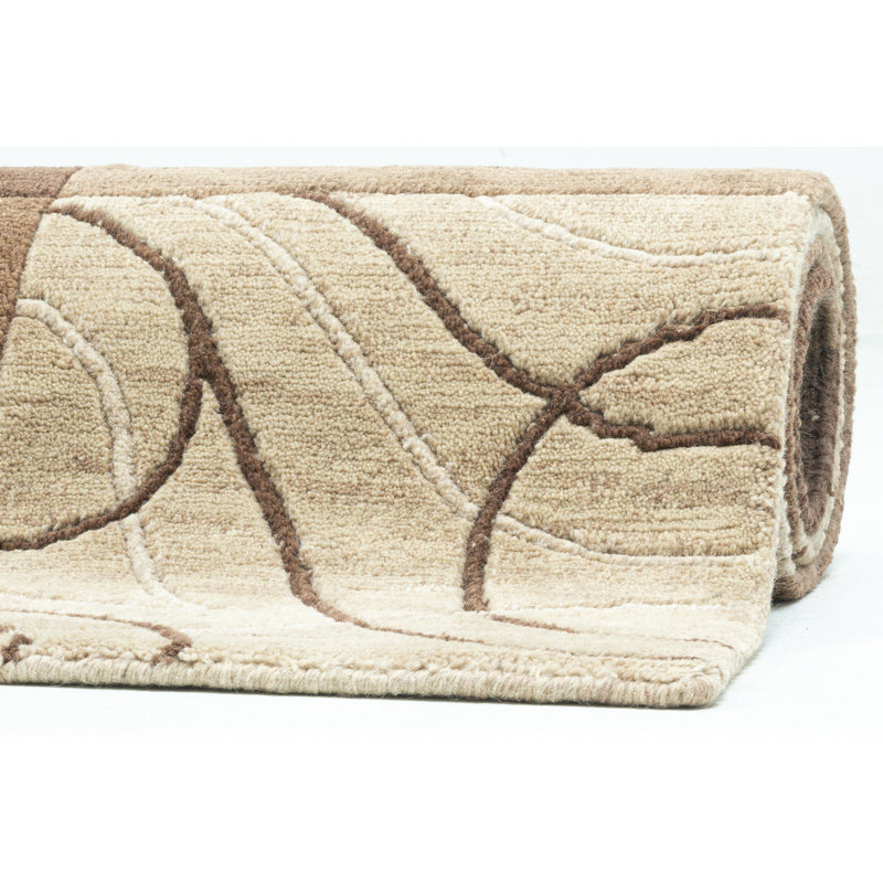 Hand Knotted Wool Brown Indoor Rug, Rectangle 250 x 350cm