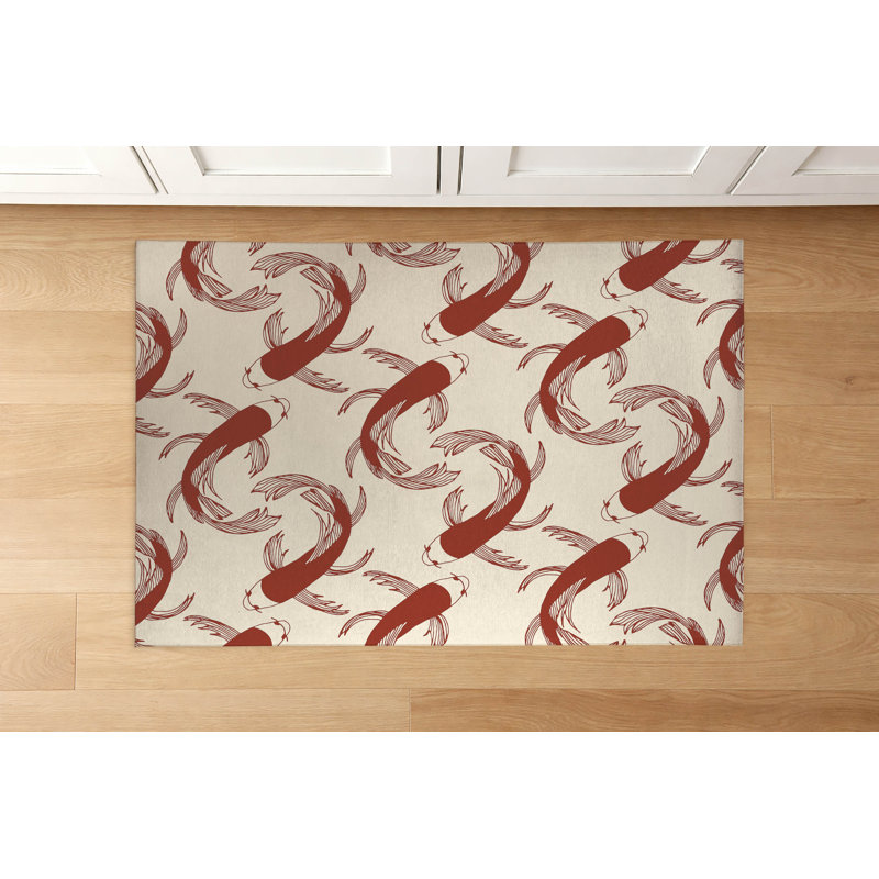 Tapis de cuisine Koi, Rectangle 3' x 5', Brick Clay Animal Print