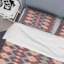 Motif ikat brun - ensemble de housse de couette abstrait - microfibre de polyester-2113165012