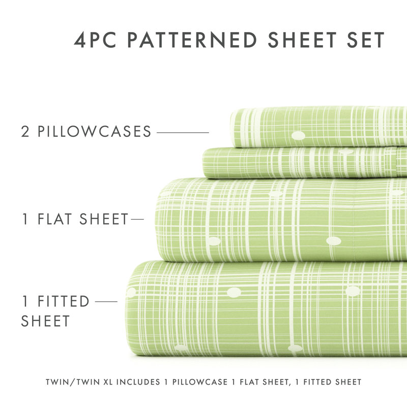 Simply Soft™ Microfiber Sheet Set, Moss, Twin Sheet Set + 1 Fitted Sheet + 1 Pillowcase