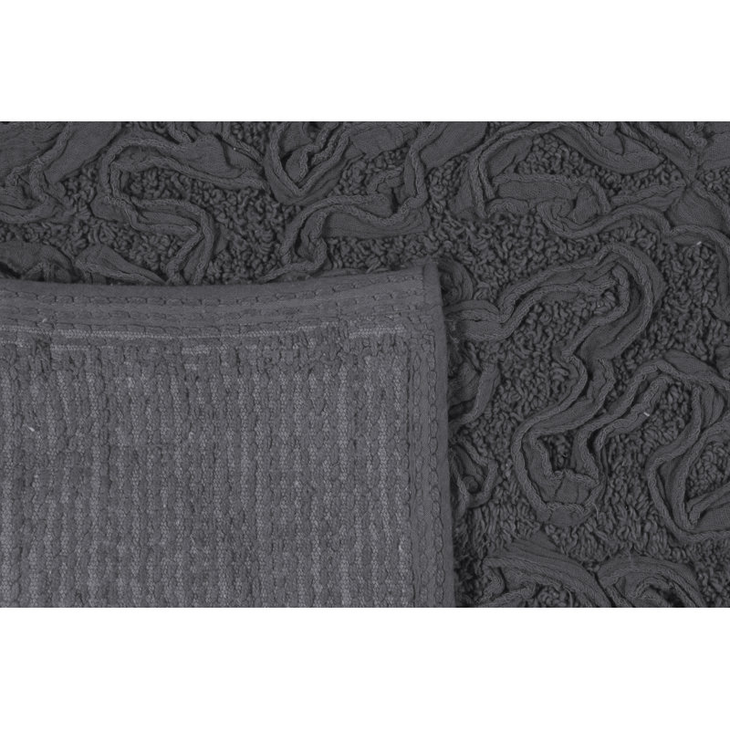Skak Cotton Bath Rug, 21" W x 54" L, Gray