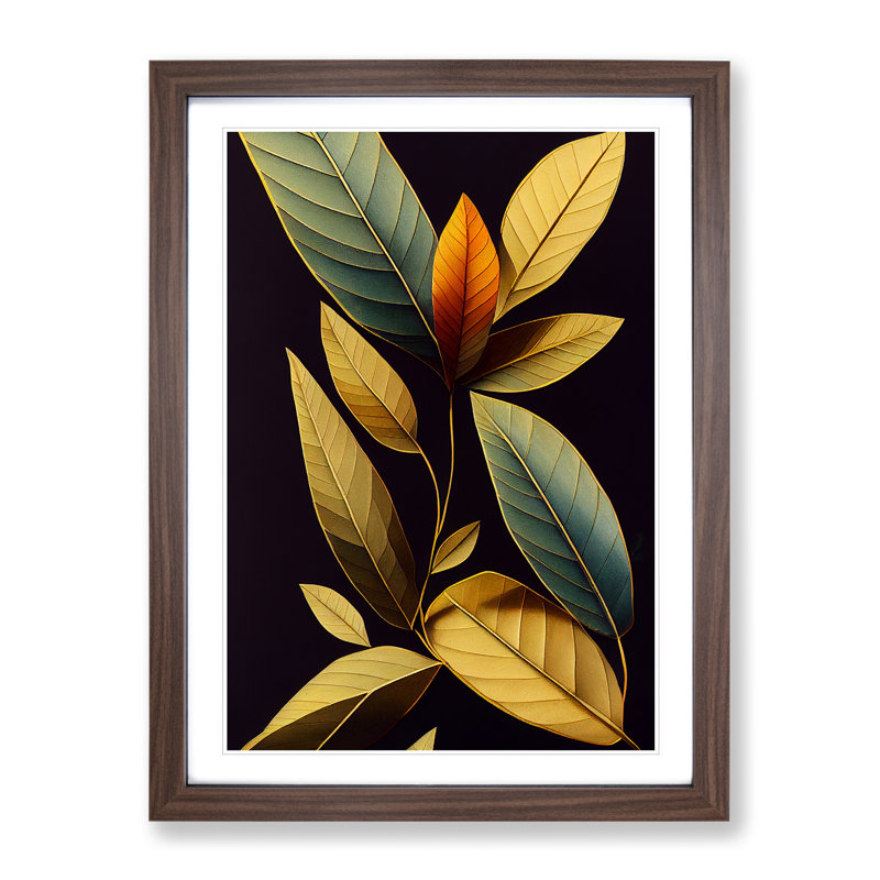 The Lush Leaves - Single Picture Frame Print, Walnut Framed, 64cm H x 46cm W x 2cm D