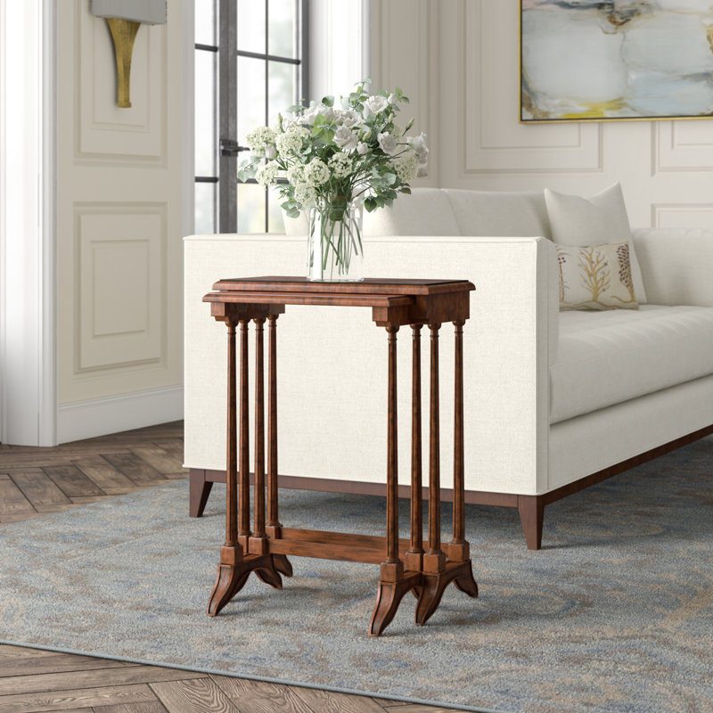 Classic Yet Casual Solid Wood Nesting End Table