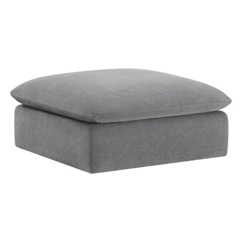 Repose-pieds rembourré Annabella, Chenille Elite Performance texturée en étain