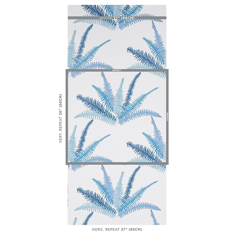Papier peint Schumacher x Cristina Buckley, Bleu