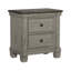 Table de chevet de chambre à coucher, café et gris antique, armoire à 2 tiroirs, design gris, bois massif-139736827