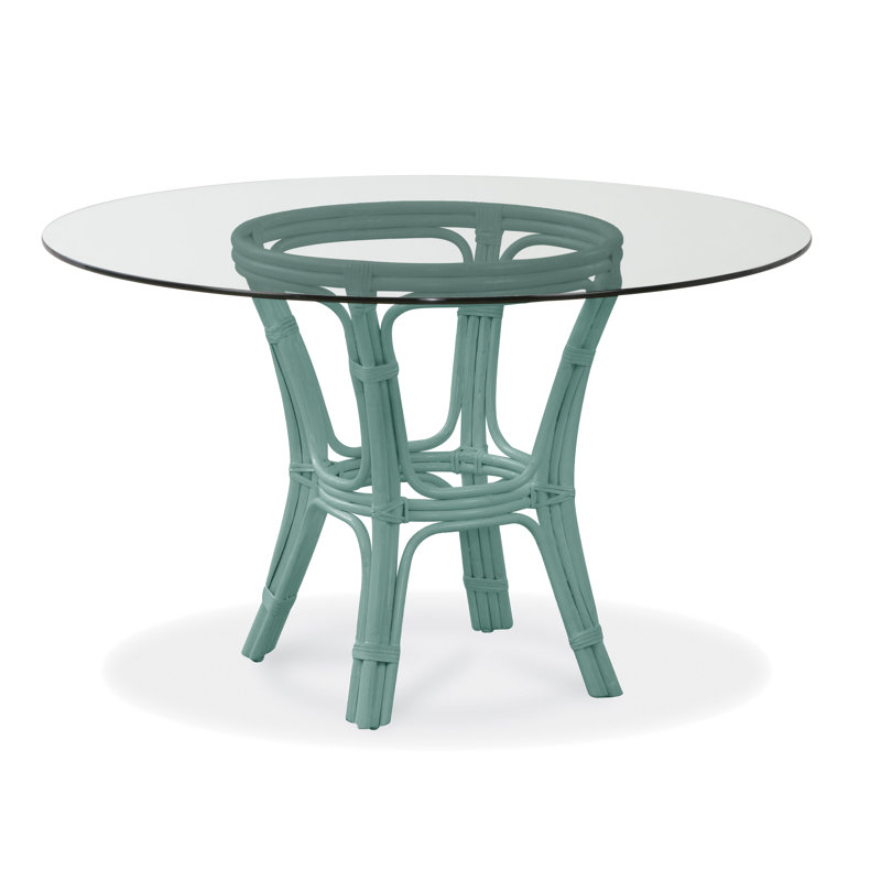 Trellis Round Glass Top Dining Table, 29" H x 48" L x 48" W, Willow