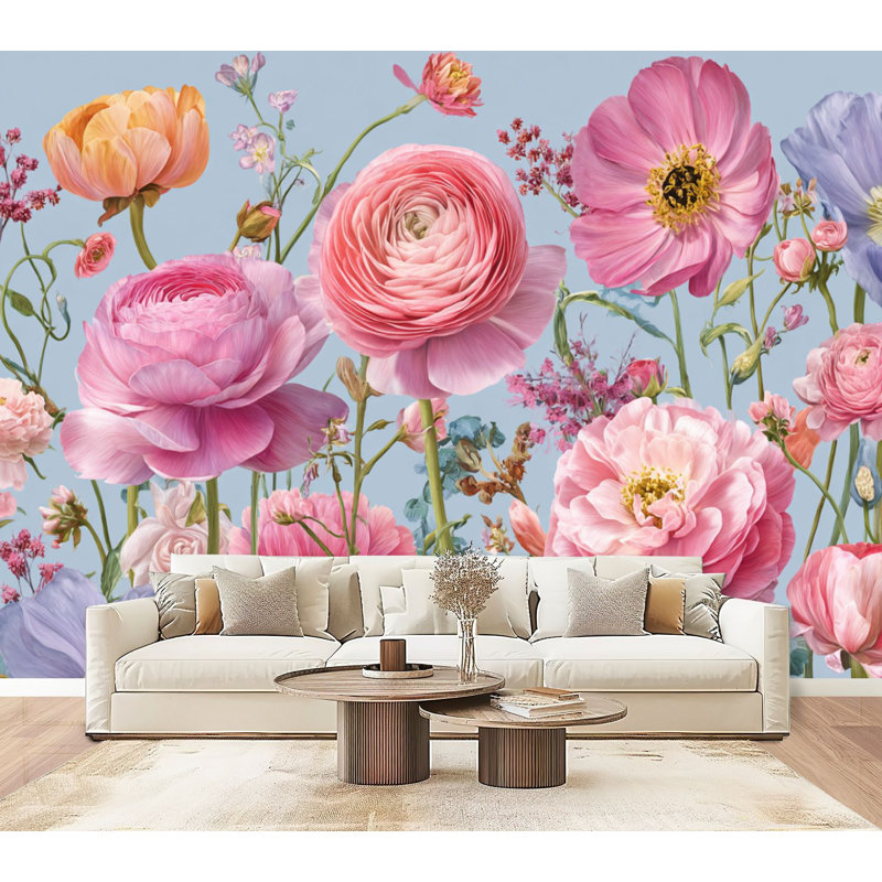 Papier peint adhésif style campagne Farmhouse Nature, L 96 po x l 69 po