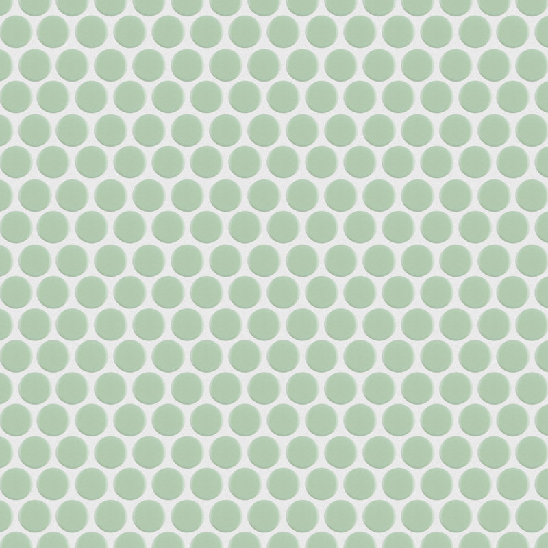 Metro Penny 9-3/4 in. x 11-1/2 in. Porcelain Mosaic Floor and Wall Tile, Light Green