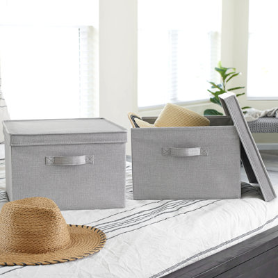 Household Essentials Wide Storage Box Fabric Bin