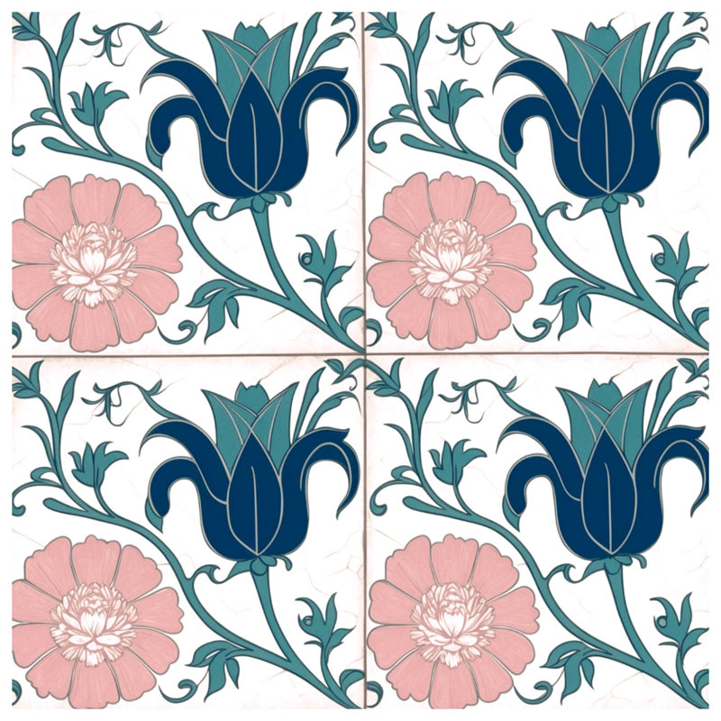 Tapisserie murale «Blue Pink», H 104 po x 88 avec 4 œillets