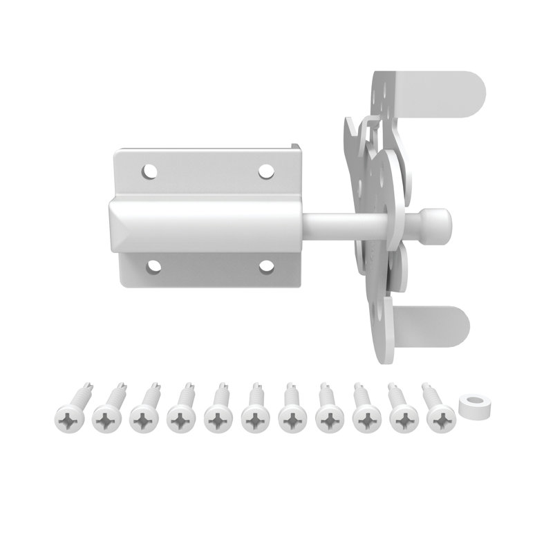 Loquet de barrière en métal robuste, Blanc