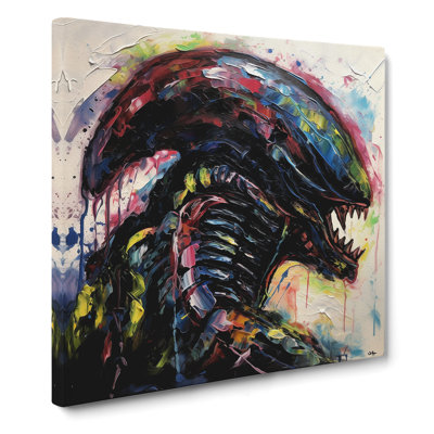 Alien Palette Knife Painting - Print