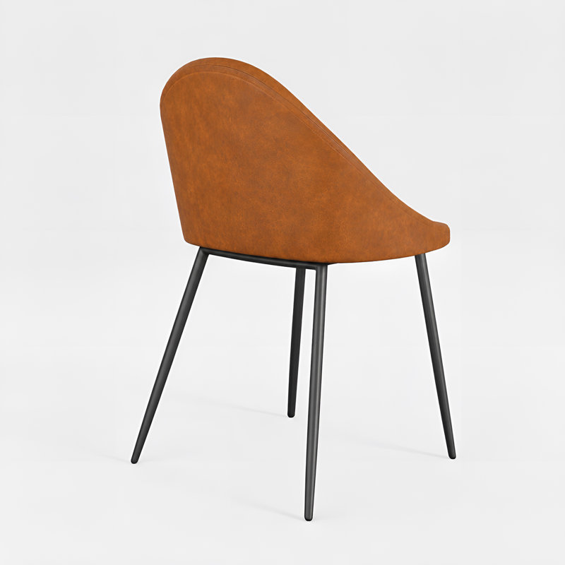 Holmes Vegan Leather Dining Chair, Saddle Tan Vegan Leather